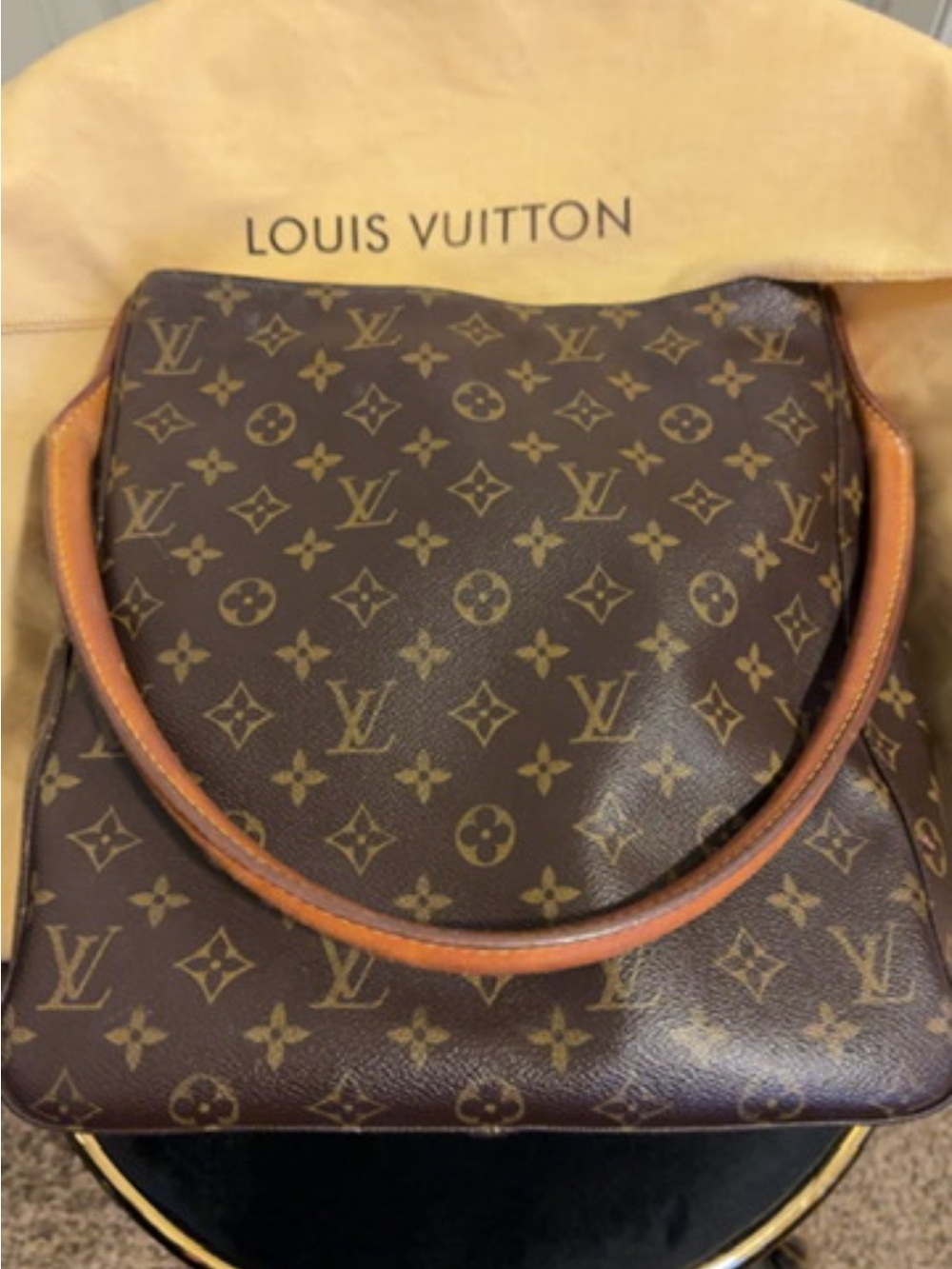 Louis Vuitton Monogram Canvas Hobo Shoulder Bag in Brown and Tan